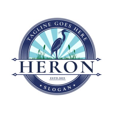 Logo design inspiration Vintage Retro Silhouette crane wildlife animal outdoors,stamp template