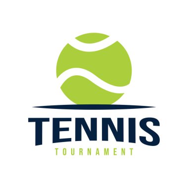Tenis topu illüstrasyonu, top ikonu. Logo tasarımı spor için düz tasarım, şablon
