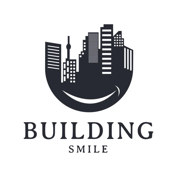 Städtebauliche Inspiration Für Ein Förmiges Hochhaus Mit Einem Lächeln Immobilien — Stockvektor