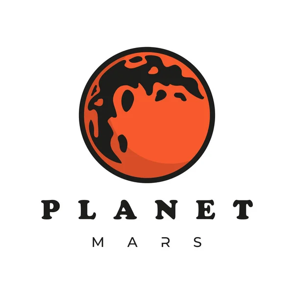 Retro Vintage Röda Mars Planet Symbol Illustration För Yttre Rymden — Stock vektor
