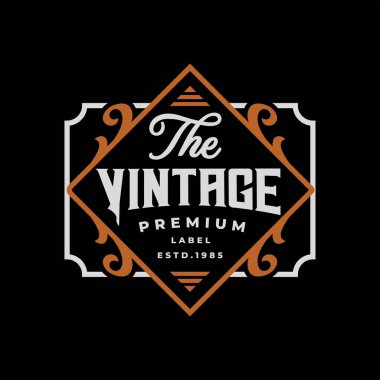 Logo design Badge Design Classic Retro Vintage Style, Vintage framed logo. Antique labels. clipart