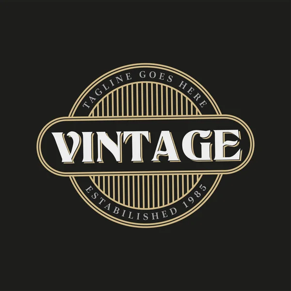 Simple Vintage Retro Steam Punk Badge Emblem Label Stamp Logo — Stock Vector