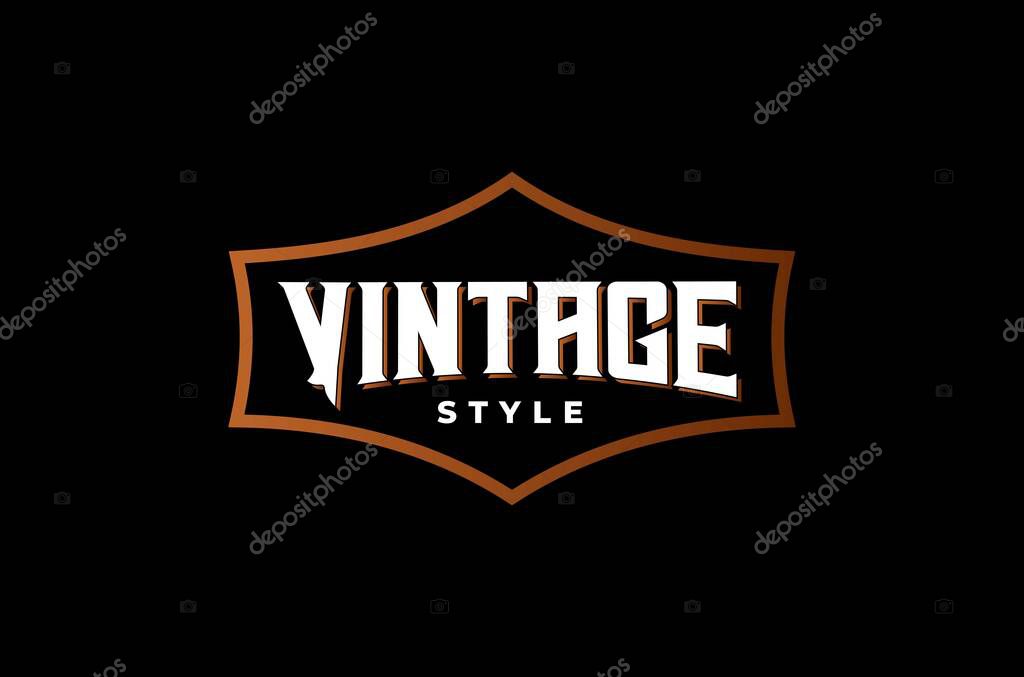 Vintage Style Classic and Bold Retro Logo Design with Black and Brown Elements