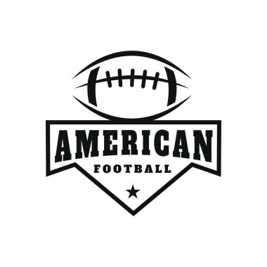 Amerikan futbolu unsurları Sports Logo ile klasik antika tasarım.