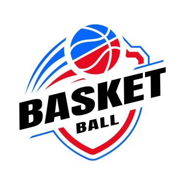 Amerikan Spor Basketbol Kulübü logosu, basketbol kulübü. Kalkan elementleri ve tasarım şablonu içeren turnuva basketbol kulübü amblemi