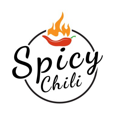Acılı Biber Vektör Logosu ile Sos ve Baharatlı Gıda Tasarımı Marka Çizimi
