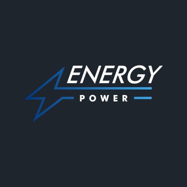 Yıldırım Enerjisi Enerji Logosu Tasarımı koyu arkaplanda modern ve dinamik stil yıldırım sembolü