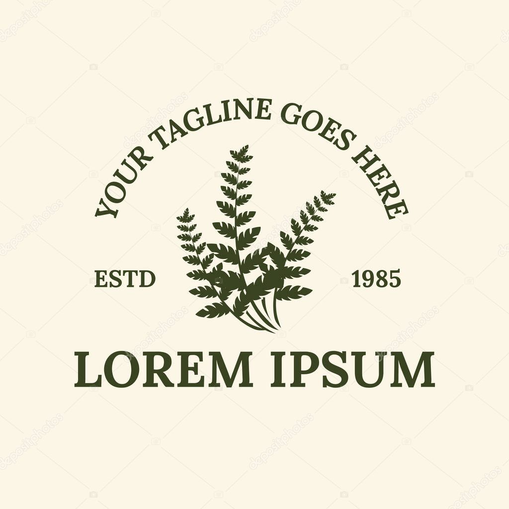 Vintage leaf, plant and flower logo with simple design, suitable for organic, eco-friendly or botanical themed branding. Vector illustration