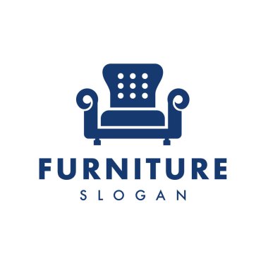 Basit Sandalye Vektörü Resmetme Mobilya Logosu Tasarımı