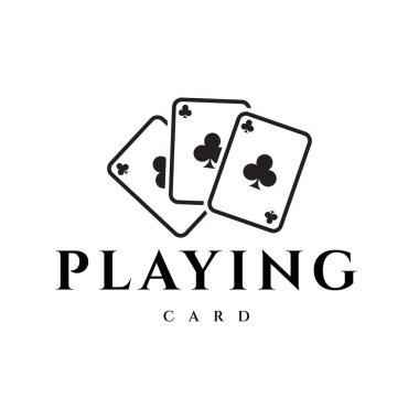 Basit Minimalist Klasik Poker Kart Oynama Kumarhanesi Spor Kulübü Logo Tasarım Vektörü illüstrasyonu