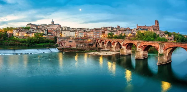 Historical Old Town Albi Panoramic View Sainte Cecile Cathedral Pont — Stok Foto