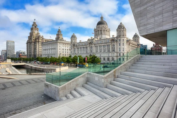 Monumental Historical Buildings Liverpool City Center Inglaterra Reino Unido — Fotografia de Stock