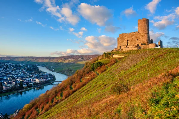 Burg Landshut Kasteel Een Wijngaard Heuvel Boven Bernkastel Kues Stad — Stockfoto