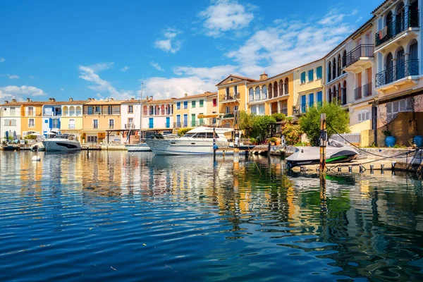 Rumah Berwarna Pinggir Laut Port Grimaud Dikenal Sebagai Venesia Dari — Stok Foto