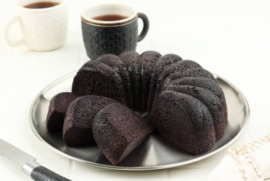 Bolu Ketan Hitam, Black Sticky Rice Cake Endonezya çerezi Black Sticky Rice un, Sugar ve Eggs. Metin için Boşluğu Kopyala