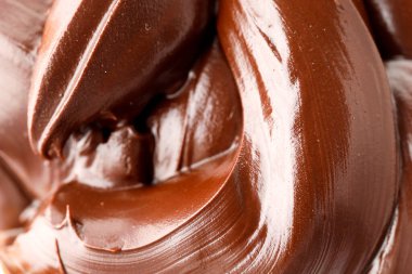 Chocolate Paste Texture, Close Up. Food Background 