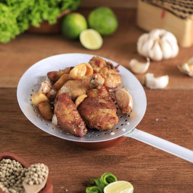 Chicken Garlic or Ayam Goreng Bawang Khas Batam, Indonesia