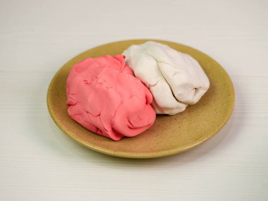 Red and White Indonesian Flag Raw Dough before Baking