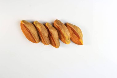 Top View Pukis is a Popular Traditional Snack in Indonesia. This Snack is One Varian of Jajanan Pasar. Copy Space on White Background