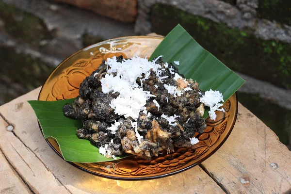 Gathot Gatot Comida Tradicional Indonésia Feita Mandioca Fermentada Seca Sol — Fotografia de Stock