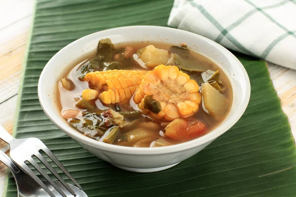 Sayur Asem Eller Sayur Asam Vegetabiliska Tamarind Clear Soup Populär — Stockfoto