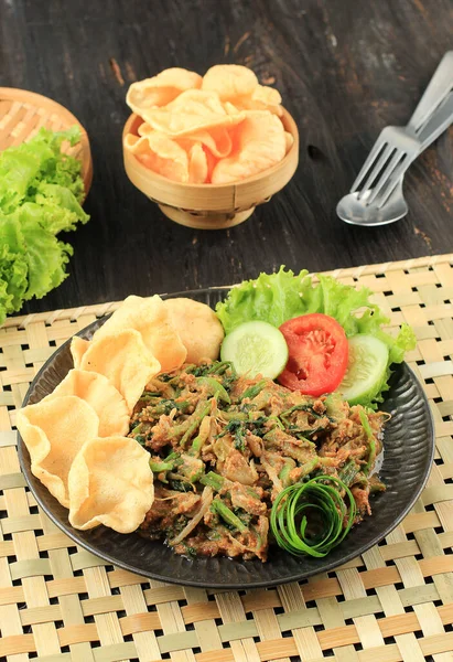 Lotek Bandung Salad Sehat Tradisional Sunda Dibuat Dari Berbagai Sayuran — Stok Foto