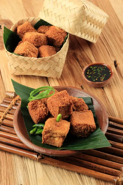 Tahu Sumedang Comida Popular Rua Coalhada Feijão Frito Profunda Tofu — Fotografia de Stock