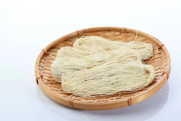 Szárított Misua Vagy Misoa Vékony Fajta Sózott Tészta Készült Búza — Stock Fotó