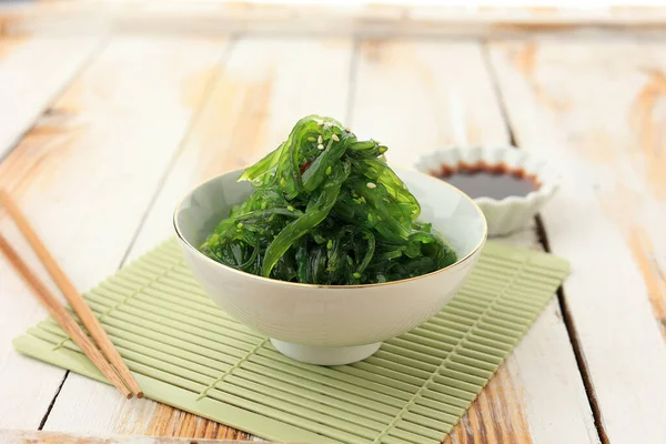 Ensalada Algas Frescas Chuka Wakame Comida Japonesa —  Fotos de Stock