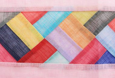 Ramie Kumaş 'ın Kore Geleneksel Patchwork Geçmişi. Pastel Ton.