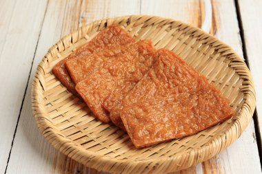 Yakın çekim Kızarmış Cep Tofu Abura Çağı 