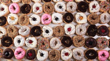 Renkli Donut Arkaplanı, Tam Çerçeve Afişi