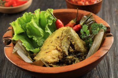Pepes Ayam Steamed Chicken  Wrap with Banana Leaf Traditional Recipe From Indonesia