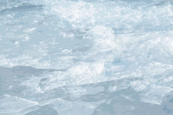Realistische Illustratie Van Een Ijzig Rivieroppervlak Ijs Bedekt Met Sneeuw — Stockfoto