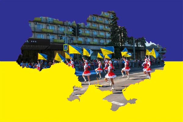 Dnipro Ουκρανία 2021 Πολίτες Γιορτάζουν Την Ημέρα Της Πόλης Κορίτσια — Φωτογραφία Αρχείου