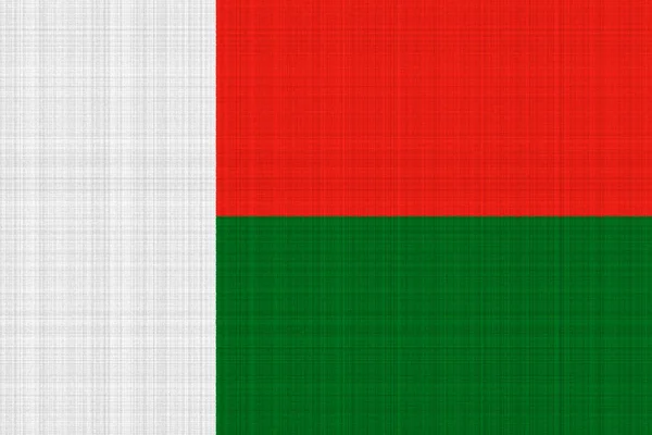 Bandeira Madagáscar Textura Colagem Conceitos Junho Bandeira Dia Independência Madagáscar — Fotografia de Stock