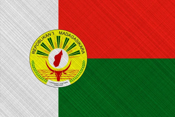 Флаг Мадагаскара Текстуре Концепция Коллажа Июня Флаг Мадагаскара — стоковое фото