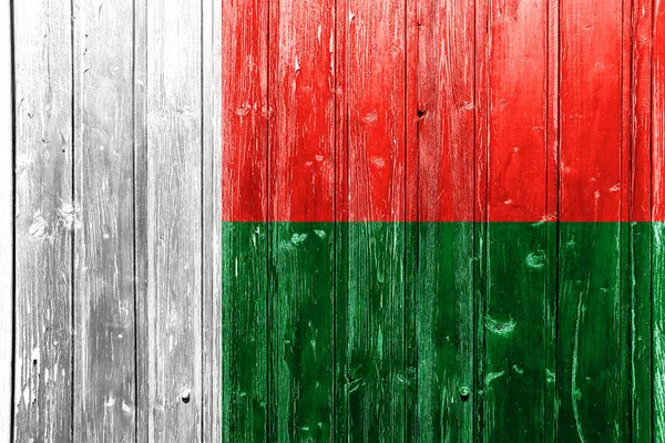 Flaga Madagaskaru Fakturze Koncepcja Kolażu Czerwca Flaga Dnia Niepodległości Madagaskaru — Zdjęcie stockowe
