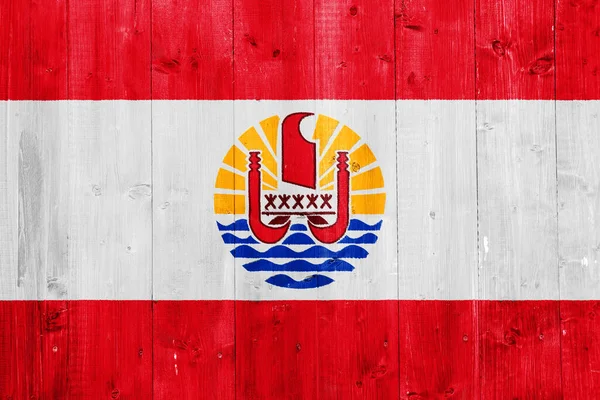 Bandera Polinesia Francesa Sobre Textura Concepto Collage — Foto de Stock