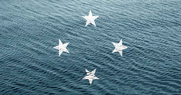 Vlajka Federativních Států Mikronésie Textuře Koncepční Koláž — Stock fotografie