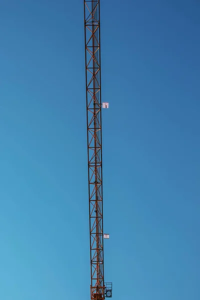 Construction Crane Blue Sky Real Estate Industry Crane Uses Lifting — Stock fotografie