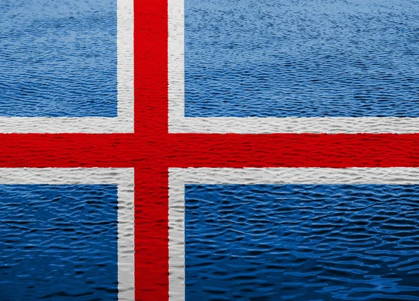 アイスランドはテクスチャの背景にフラグを立てます コンセプトコラージュ — ストック写真
