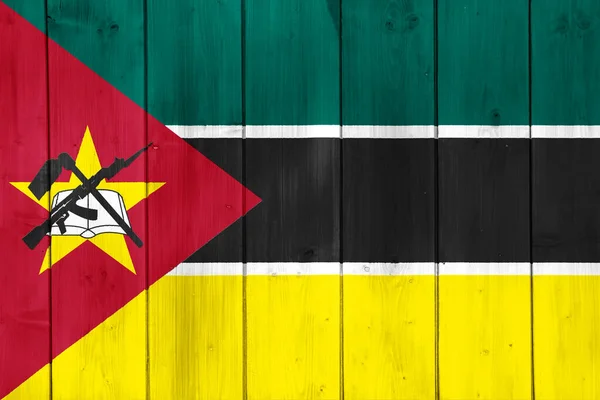 Vlag Van Mozambique Een Getextureerde Achtergrond Concept Collage — Stockfoto