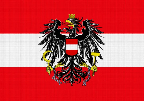 Flag Coat Arms Austria Textured Background Concept Collage — Stock Photo, Image