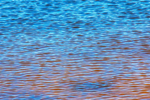 Water Ripple Texture Background Wavy Water Surface Sunset Golden Light — 图库照片