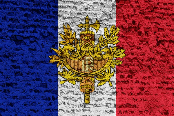 Σημαία Και Εθνόσημο Της Γαλλίας Ανάγλυφο Φόντο Κολάζ Έννοιας — Φωτογραφία Αρχείου