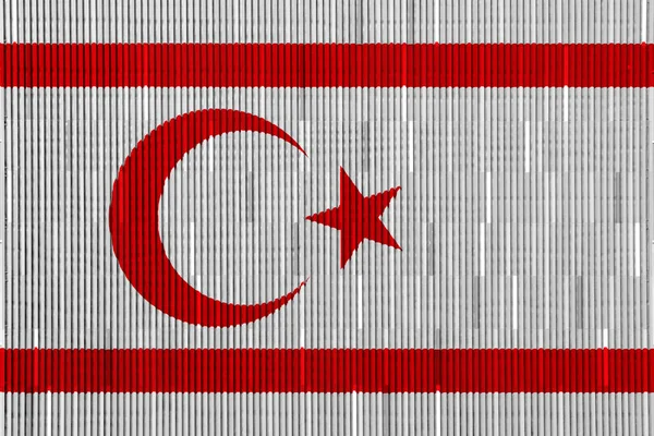 テクスチャの背景に北キプロストルコ共和国の旗 コンセプトコラージュ — ストック写真