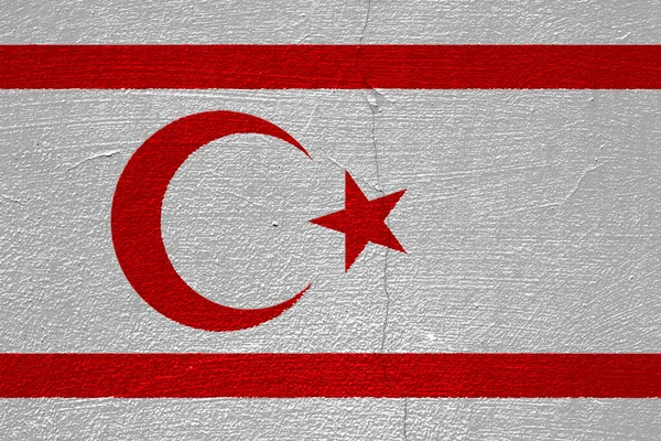 Flaga Tureckiej Republiki Cypru Północnego Teksturowanym Tle Kolaż Koncepcyjny — Zdjęcie stockowe