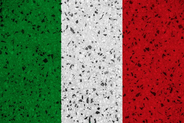 Flag of Italy on a textured background. Concept collage.