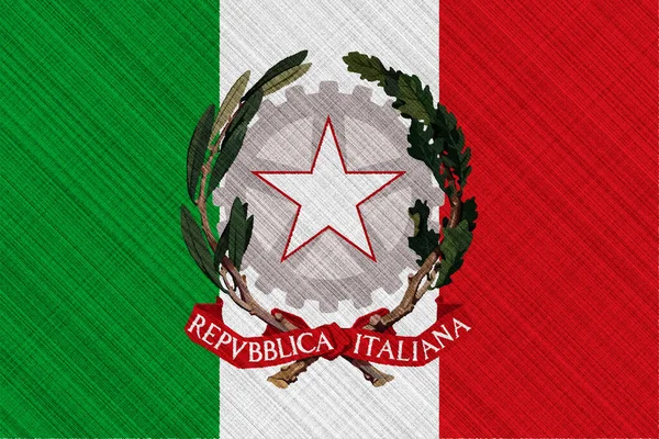 質感のある背景にイタリアの腕の旗とコート コンセプトコラージュ — ストック写真